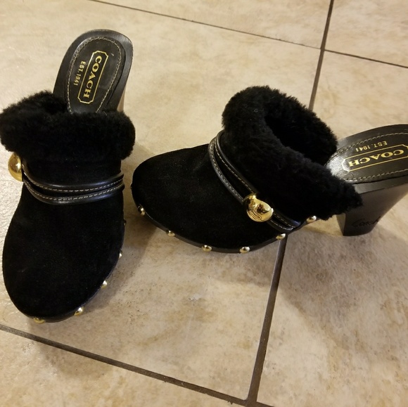 COACH suede clogs NWOT - Picture 2 of 5